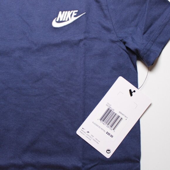 Nike Little Boys Size 4 Embroidered Futura T-Shirt 💙 Navy Cotton Short Sleeve - Picture 3 of 8